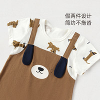 babylove婴儿连体衣男女宝宝夏季薄款外出服休闲可爱短爬短袖哈衣夏装 汪星奇遇 90cm