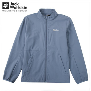 Jack Wolfskin狼爪软壳夹克男春季轻量户外登山运动防风防泼水软壳夹克外套男 071-C0459/烟灰蓝 3XL/185/112A
