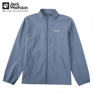 Jack Wolfskin狼爪软壳夹克男春季轻量户外登山运动防风防泼水软壳夹克外套男 071-C0459/烟灰蓝 3XL/185/112A