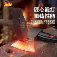 飒望德国精工斧头高锰钢锻打小斧子劈柴剁骨开山木工树伐木斧 【锤斧两用】加长包塑柄斧400G