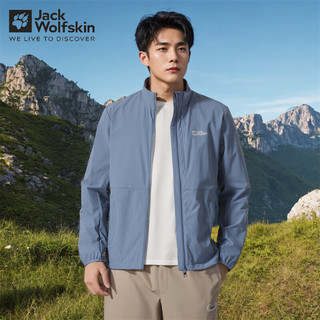 Jack Wolfskin狼爪软壳夹克男春季轻量户外登山运动防风防泼水软壳夹克外套男 071-C0459/烟灰蓝 3XL/185/112A