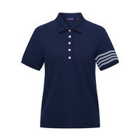 Navigare意大利小帆船短袖Polo衫女夏季休闲T恤翻领菠萝衫 海军蓝 L