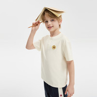 MQD马骑顿男大童夏季学院风简约穿搭运动休闲短袖五分休闲裤套装 藏青色 130