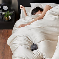 流川枫60支莱赛尔天丝床单四件套双拼纯色天丝单被套天然植物纤维套件 极地白 HS 单被套 220cm*240cm