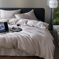 流川枫60支莱赛尔天丝床单四件套双拼纯色天丝单被套天然植物纤维套件 岩石灰 HS 2.0m床单套件(被套 220cm*240cm )