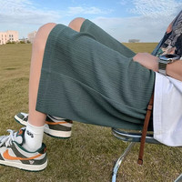 迪伽达短裤男女同款夏季薄款宽松休闲裤男系绳直筒阔腿裤运动篮球裤子男 CSF-D30黑色+绿色 两件装 3XL （145-155斤）