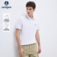 Navigare意大利小帆船男士POLO衫25春夏接触凉感体恤衫舒适亲肤抗菌上衣男 冰川白 2XL