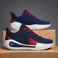 KUNY国潮库里12代篮球鞋男鞋行防滑耐磨减震透气支撑板球鞋中运动 蓝色 【摩擦有声音】 45 沄动鞋