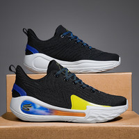 KUNY国潮库里12代篮球鞋男鞋行防滑耐磨减震透气支撑板球鞋中运动 黑黄 【摩擦有声音】 36 沄动鞋