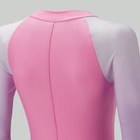 速比涛(Speedo)儿童泳衣闹海系列防晒冲浪长袖及膝连体泳衣女童 粉色/紫色 7-8