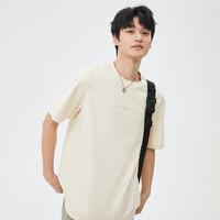 杰克琼斯 杰克·琼斯(JACK&JONES)25年男装春夏季重磅棉宽松复古哥特字母发泡印短袖T恤男小众 乳白色A05 常规 L