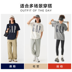 Gap 男女装春季款纯棉印花logo圆领短袖T恤 725624