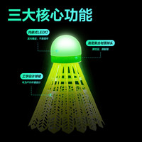 得力夜光羽毛球耐打不烂弹性强抗裂球室外训练尼龙球LED羽毛球拍 24V20A 其它包装