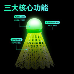 得力 发光羽毛球夜光带灯LED 开学玩具男女孩生日礼物户外3只装