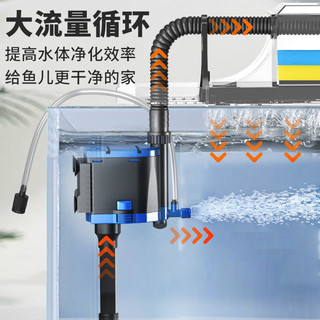 森森（SUNSUN）多功能过滤器鱼缸水泵增氧抽水过滤三合一 【底吸吸便】2.5W 适合0.4m以下缸