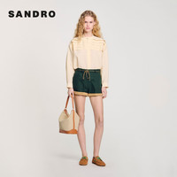 SANDRO【浅春系】2025春夏女装多层设计感休闲衬衫SFPCM01395 淡褐色 XS
