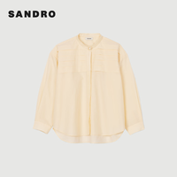 SANDRO【浅春系】2025春夏女装多层设计感休闲衬衫SFPCM01395 淡褐色 L