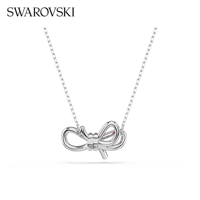 施华洛世奇 Lifelong Bow项链女蝴蝶结吊坠轻奢520女 粉红色5723556