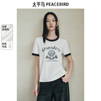 PEACEBIRD/太平鸟 撞色边 女士T恤