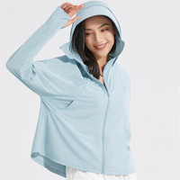 Simboo披肩防晒衣女冰感冰感丝滑面料可拆帽檐皮肤衣防紫外线风衣防晒服 ky1666S以太蓝-女 XL