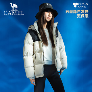 CAMEL【小太阳】骆驼户外羽绒服冬季600蓬男女同款防泼水面包服 S