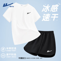 回力运动套装女2025跑步短裤夏初中生中考体育速干羽毛球服X