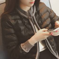 迈诺丹 棉服冬季女大码棉衣女士新款宽松显瘦短款轻薄保暖外套30到45岁 黑色 XL 建议109-120