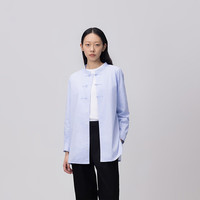无印良品（無印良品 MUJI）女式 易干平纹宽版盘扣衬衫 女士衬衣外套内搭春季款新中式