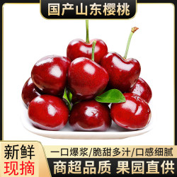 果聚匠心 正宗山东烟台樱桃 4斤(净重) 带箱5斤[单果8-10g]