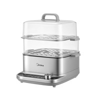 美的（Midea）多功能电蒸锅环绕速蒸多用途锅不粘涂层底锅 电煮锅 蒸蛋器 蒸包子锅分体可拆洗 10.8L 【不锈钢+不粘底锅】