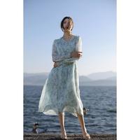 【超值优选】唯美浪漫桑蚕丝V领年轻减龄印花连衣裙2025新夏