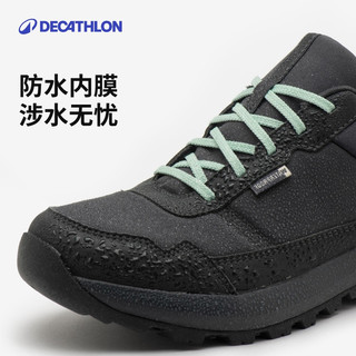  DECATHLON/迪卡侬 防滑耐磨 女士登山鞋  黑灰色 36