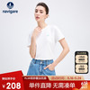 navigare 纳维凯尔 意大利小帆船女士简约基础款圆领短袖T恤2325504501 白 L  科技白