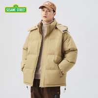 SESAME STREET外套棉服男夹克棉服女加绒棒球服棉袄棉衣秋冬大衣66ZM卡其色3XL 3XL (180-210斤)