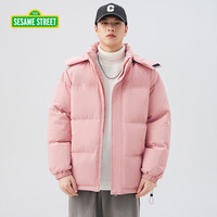 SESAME STREET外套棉服男夹克棉服女加绒棒球服棉袄棉衣秋冬大衣66ZM粉色XL XL (140-165斤)