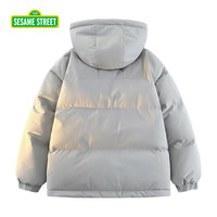 SESAME STREET外套棉服男夹克棉服女加绒棒球服棉袄棉衣秋冬大衣66ZM水泥灰3XL 3XL (180-210斤)