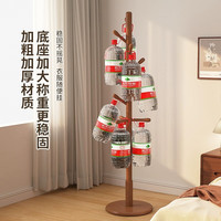 驰百伦实木衣帽架卧室家用落地挂衣架立式榉木晾衣杆室内挂包架三角胡桃