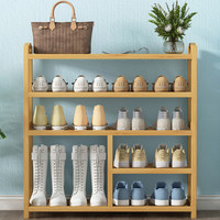 出极 楠竹鞋架子简易多层经济型门口宿舍客厅实木家用收纳置物架小鞋柜 全竹8层长50-条板加厚