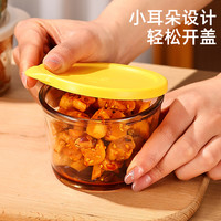 玻璃咸菜盒迷你带盖小碗密封保鲜小菜厨房收纳食品级分装盒收纳盒