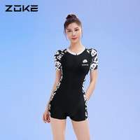 洲克ZOKE女士连体平角泳衣时尚显瘦专业训练泳衣124601402