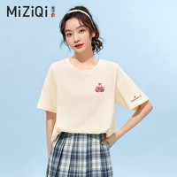 米子旗纯棉短袖t恤女夏季2025年粉色宽松正肩半袖体恤上衣夏 红字8856左胸小红字9012左袖小 深豆绿 L