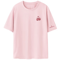 米子旗纯棉短袖t恤女夏季2025年粉色宽松正肩半袖体恤上衣夏 白字9184左胸小 火龙果色 3XL