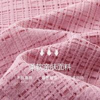 【垂感双曲纱线】夏季通勤套装钉珠格纹线衫松紧腰水墨半裙两件套