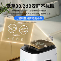 康居人5L升医用制氧机家用大流量氧气吸氧老人便携带雾化语音制氧机 【轻音制氧】5升医用制氧机KJR-Y517W