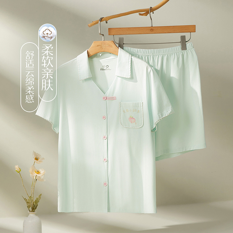 【吉杰618】GOSO女士家居服2025纯棉檀香睡衣短袖套装