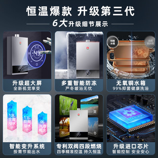 樱花燃气热水器恒温水伺服水气双调16升家用TSP606