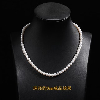 T&U7A天然淡水珍珠散珠子女士手串手链项链diy手工配饰近圆隔珠单颗 7A天然.珍珠约3-4mm/10颗
