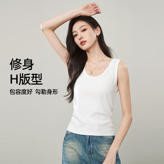 逸阳逸阳针织吊带背心女2025年春季打底白色圆领无袖内搭简约上衣 花灰色 XL