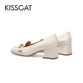  KISSCAT/接吻猫 新中式 女士乐福鞋 珍珠