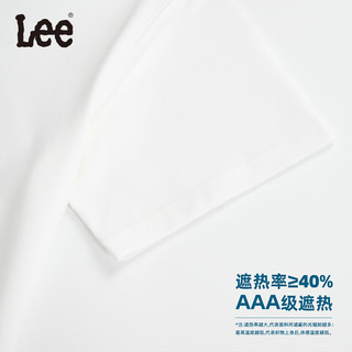 李 Lee儿童短袖T恤夏季2025圆领休闲宽松男女童半袖童装中大童体恤 月光白 130 cm